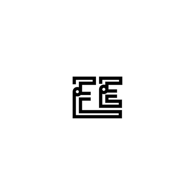 EE-Monogramm-Logo-Design, Buchstabe, Text, Name, Symbol, einfarbig, Logo, Alphabet, Zeichen, einfaches Logo