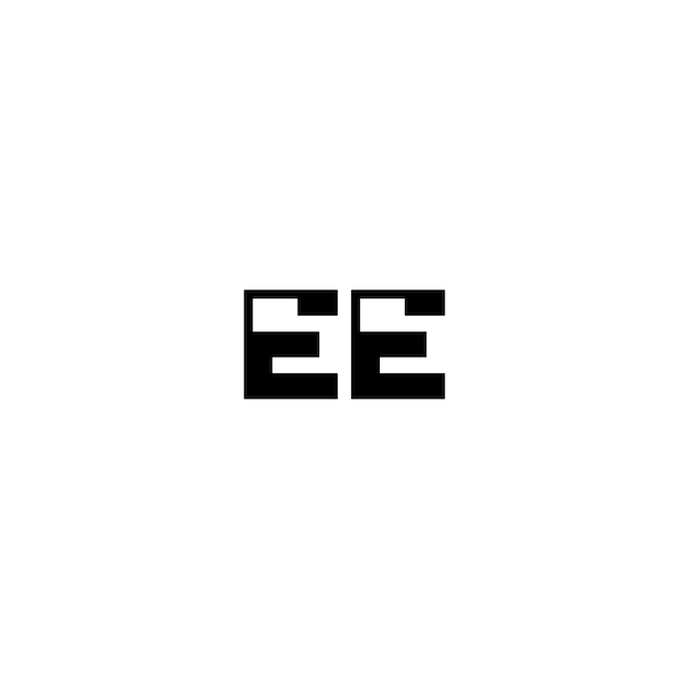 EE-Monogramm-Logo-Design, Buchstabe, Text, Name, Symbol, einfarbig, Logo, Alphabet, Zeichen, einfaches Logo
