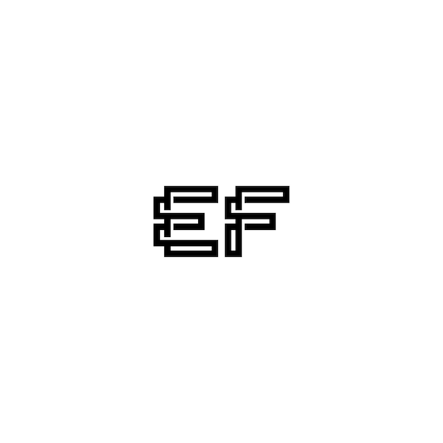 EF-Monogramm-Logo-Design, Buchstabe, Text, Name, Symbol, einfarbig, Logo, Alphabet, Zeichen, einfaches Logo