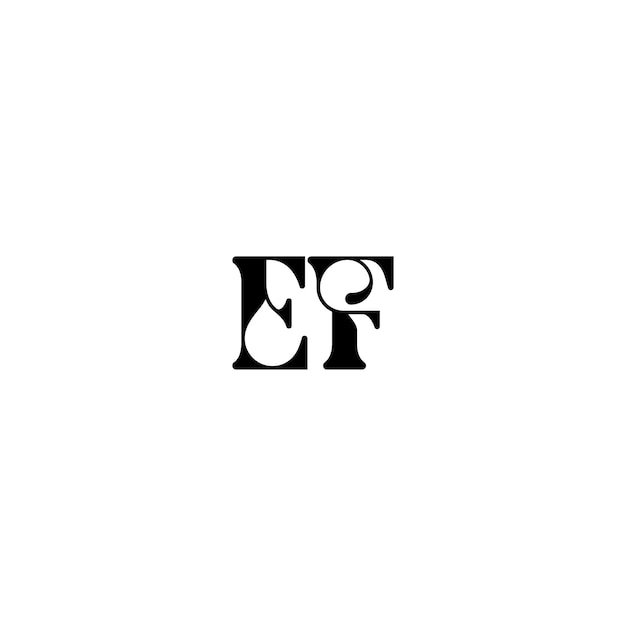 EF-Monogramm-Logo-Design, Buchstabe, Text, Name, Symbol, einfarbig, Logo, Alphabet, Zeichen, einfaches Logo