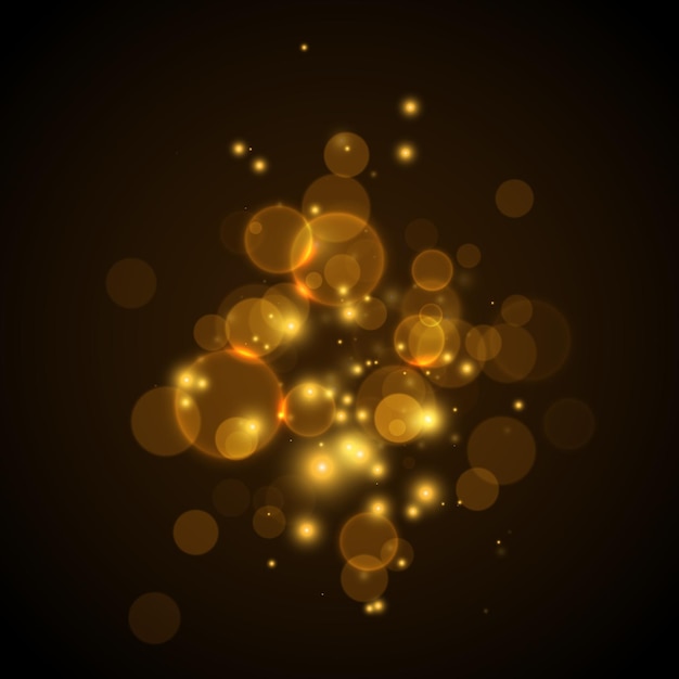 Effekte mit goldenen glühenden Lichtern