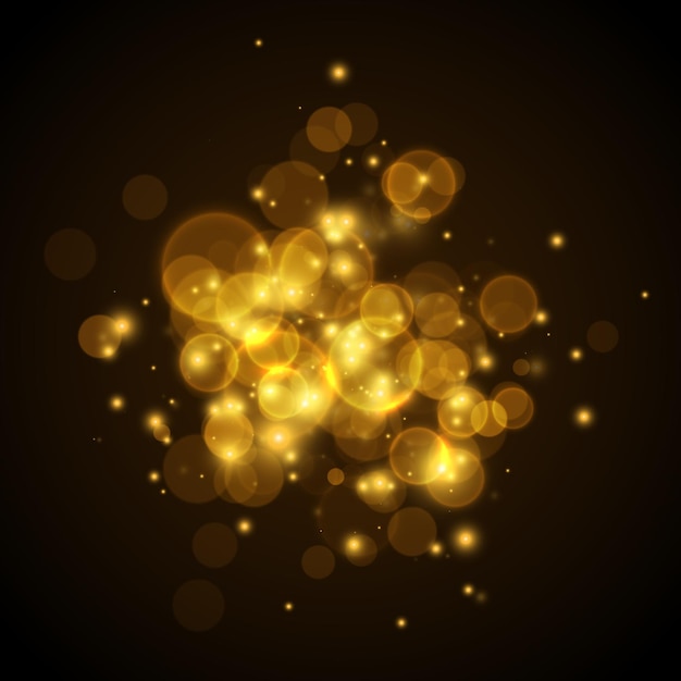 Effekte mit goldenen glühenden Lichtern