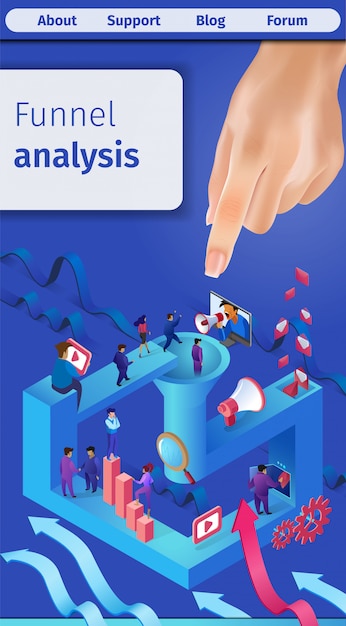 Effektive sales funnel analysis vertical banner.