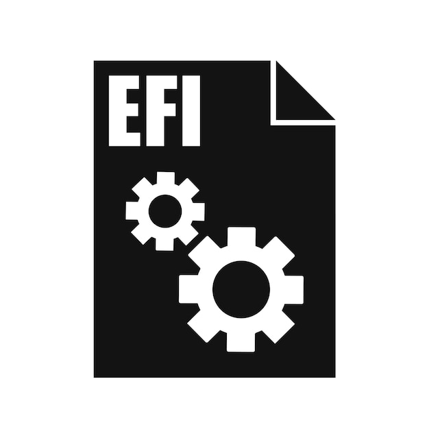 EFI schwarzes Datei-Vektor-Symbol im flachen Design-Stil
