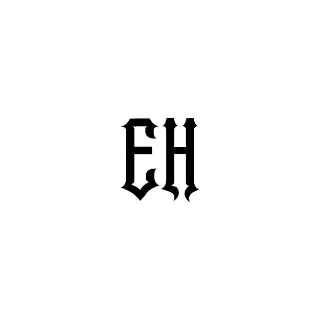 EH-Monogramm-Logo-Design, Buchstabe, Text, Name, Symbol, monochromes Logo, Alphabet-Zeichen, einfaches Logo