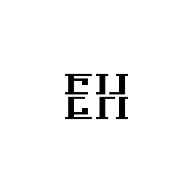 Vektor eh-monogramm-logo-design, buchstabe, text, name, symbol, monochromes logo, alphabet-zeichen, einfaches logo