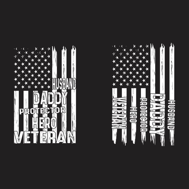 Vektor ehemann daddy protector hero veteran t-shirt usa flagge usa unabhängiges design