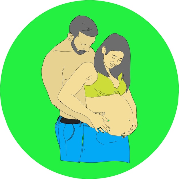 Vektor ehemann und schwangerschaft frau frau vektor