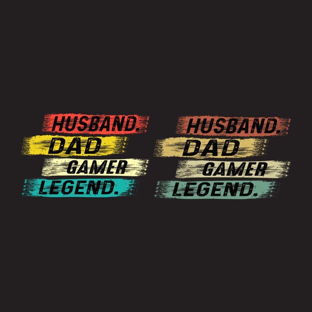 Ehemann, vater, gamer, legende, t-shirt-design, vatertags-geschenk-design