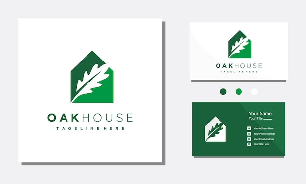 Eichenblatt haus natur logo design symbol vektor