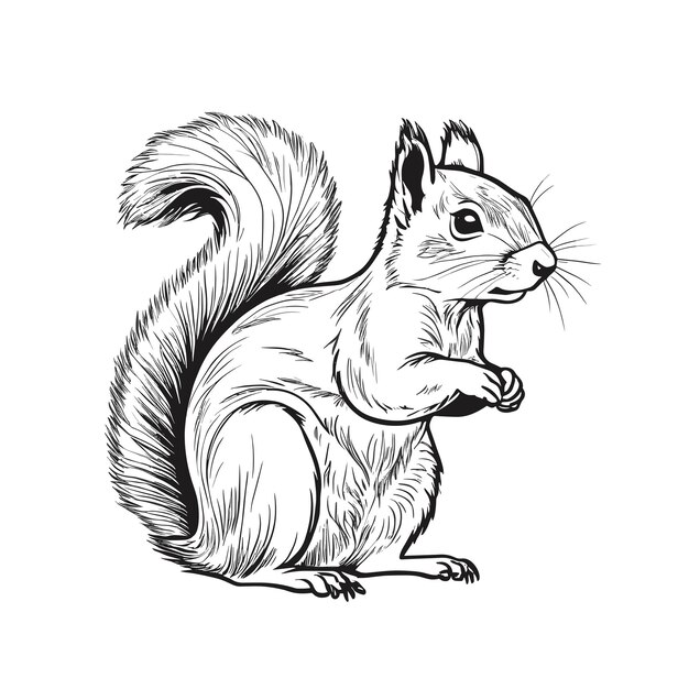 Vektor eichhörnchen-lineart-zeichnungsvektorillustration