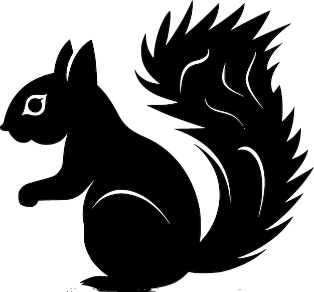 Eichhörnchen-schwarz-weiß-vektorillustration