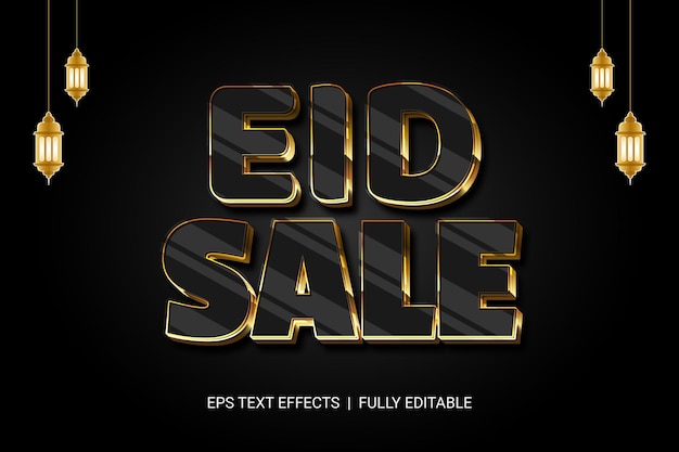 Eid 3D-Text-Effekt vollständig bearbeitbar
