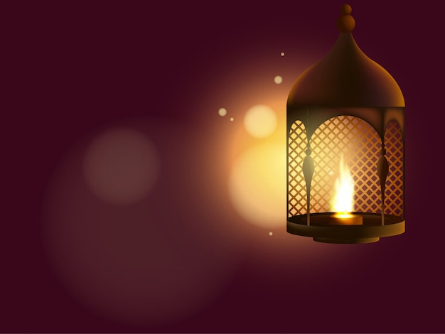 Eid al Adha Illustration mit realistischer Lampe