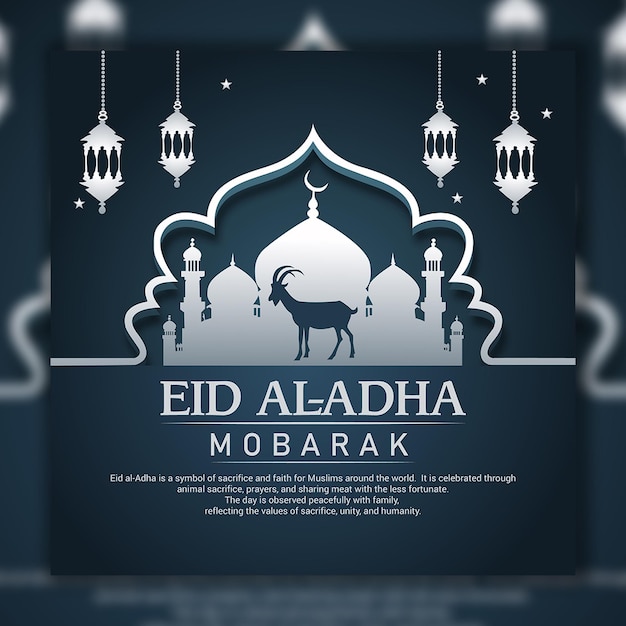 Eid al Adha Mubarak islamisches Fest Social-Media-Post-Vorlage