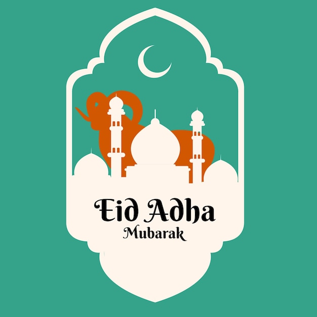 Vektor eid al adha mubarak vektor-grußkarten hintergrund