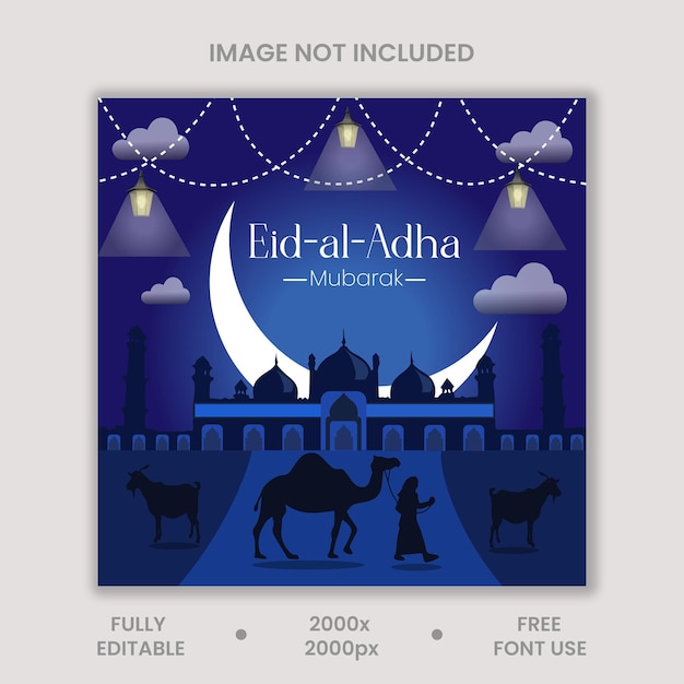 Vektor eid al adha post-design