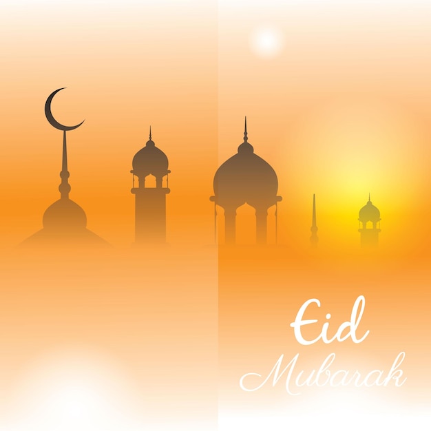 Eid al adha und eid al fitr mubarak hintergrunddesign