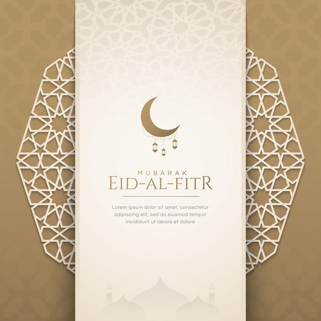 Eid al-fitr, al-adha, ramadan kareem mubarak arabesque mandala hintergrund