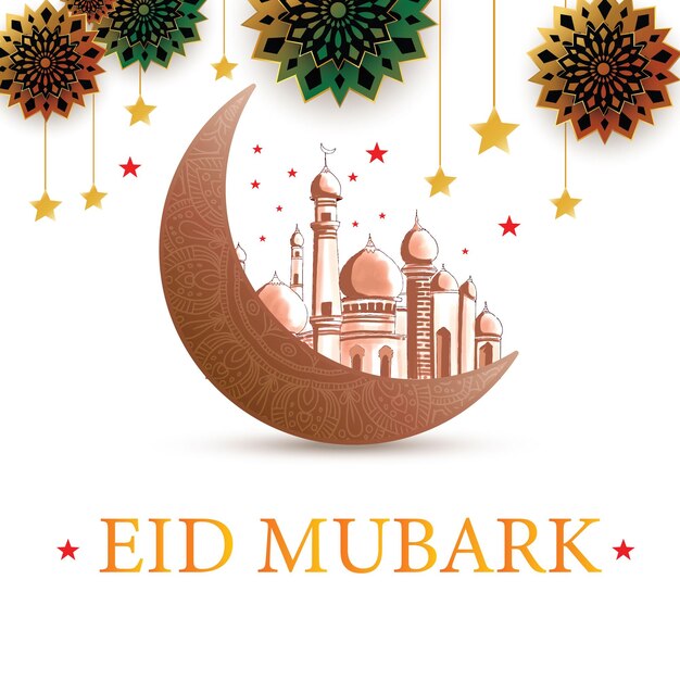 Vektor eid al fitr eid mubarak hintergrund