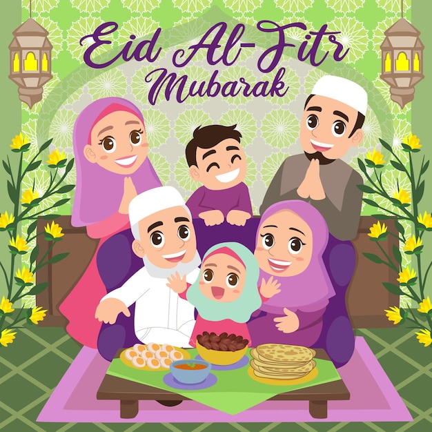 Vektor eid al fitr mubarak-illustration