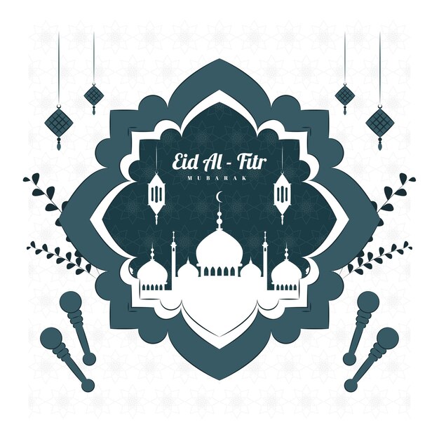 Eid al fitr mubarak konzeptillustration