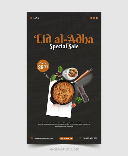 Eid aladha muslimische speisekarte mega sale instagram und facebook geschichte islamische designvorlage