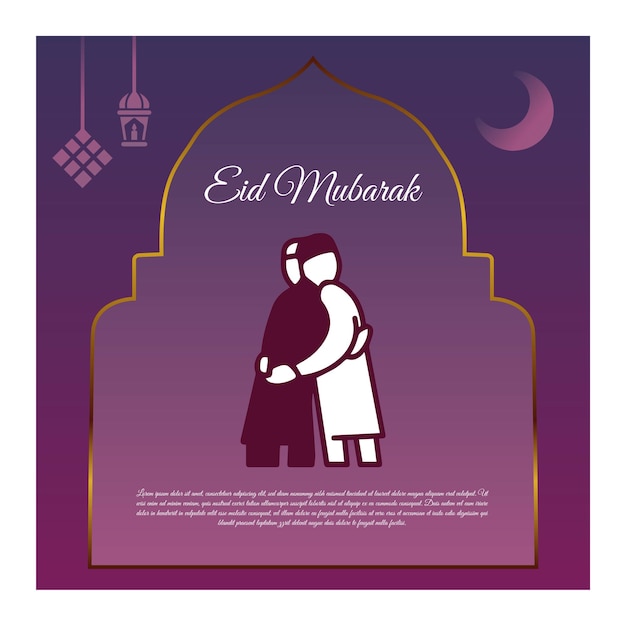 Eid mubarak-banner für soziale medien