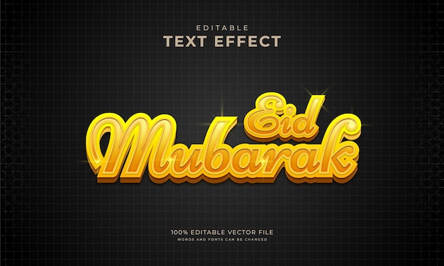 Eid Mubarak Bearbeitbarer Gold-Texteffekt