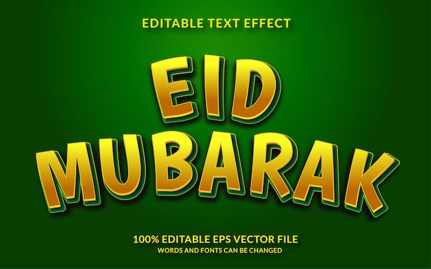 Eid mubarak bearbeitbarer texteffekt