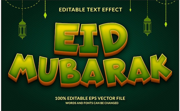 Eid mubarak bearbeitbarer texteffekt