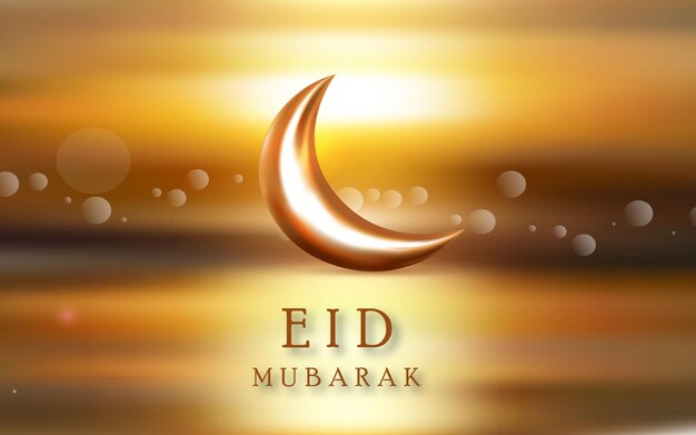 Eid mubarak bunter hintergrund mit mond