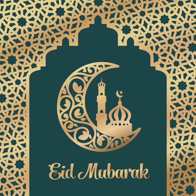 Vektor eid mubarak design hintergrund vektor-illustration für grußkartenplakat und banner