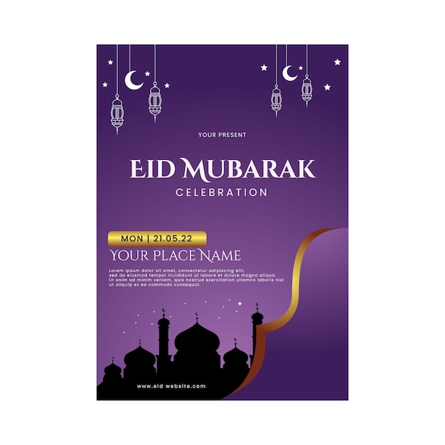 Vektor eid mubarak-feier-flyer-vorlage