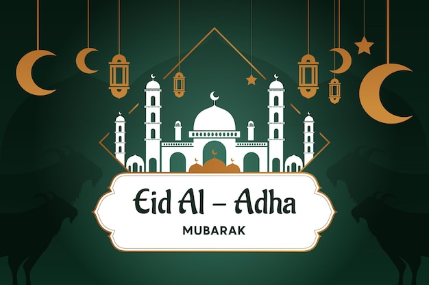 Eid mubarak feier grußkartenvorlage festliches design für das muslimische festival eid aladha