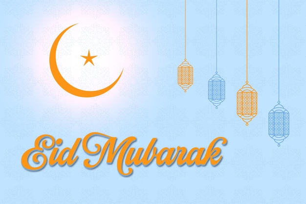 Eid Mubarak Festival Card Design mit islamischer Dekoration