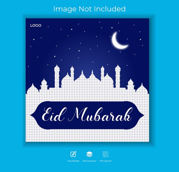 Vektor eid mubarak grüße social media post design template vector design