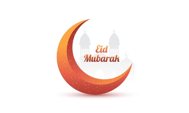 Eid Mubarak Grüßkarte mit Moschee und Halbmond Promotion Hintergrund
