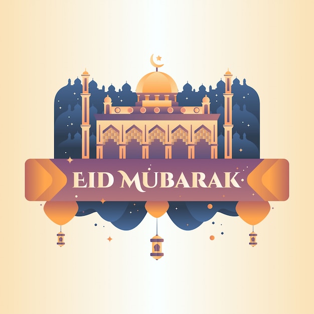 Eid Mubarak Gruß Illustration