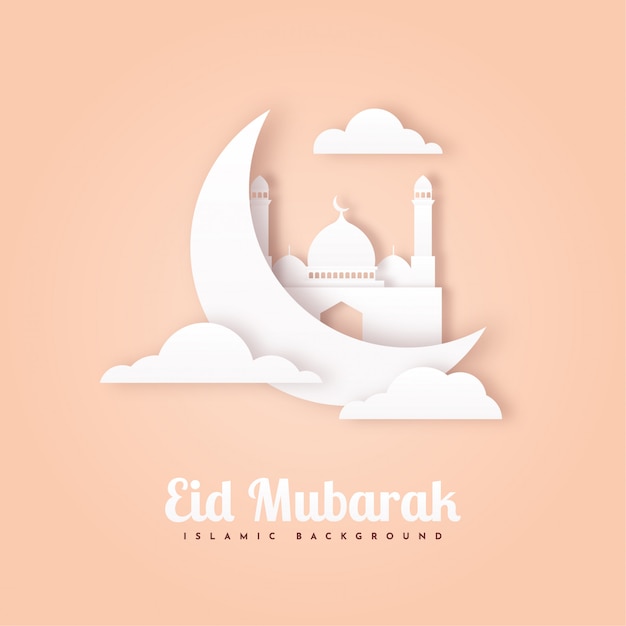 Eid Mubarak Illustration Template Design