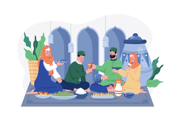 Vektor eid mubarak illustrationskonzept