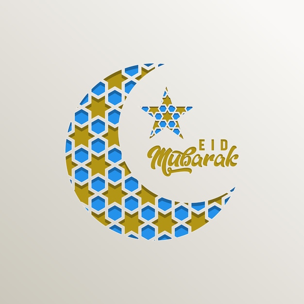 Eid mubarak islamischer halbmond