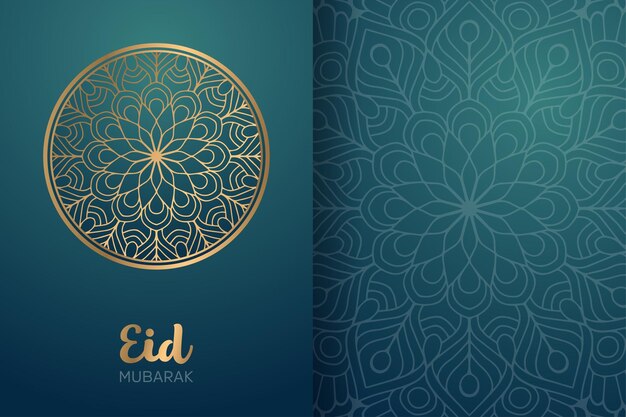 Vektor eid mubarak karte mit mandala ornament.