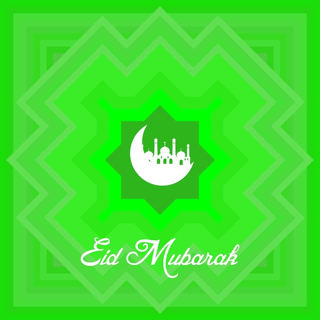 Eid Mubarak-Karte und Illustrationsvektor