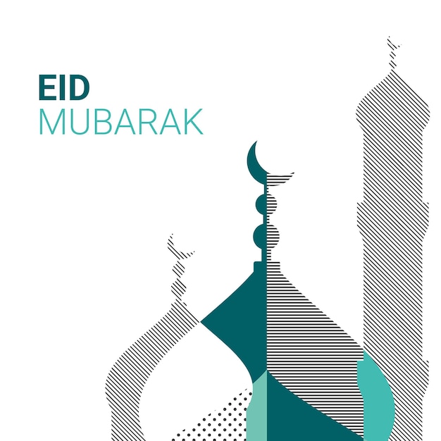 Eid mubarak moderne geometrische instagram-post-grüße