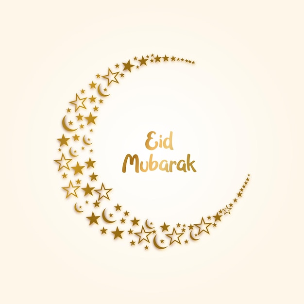 Vektor eid mubarak mond und stern schöner hintergrund free vector