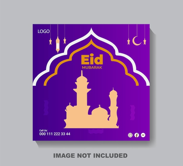 Vektor eid mubarak social-media-post-vorlage-design