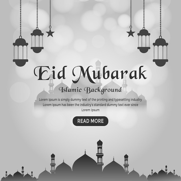 Eid mubarak social-media-post-vorlage grüßkarten-design.