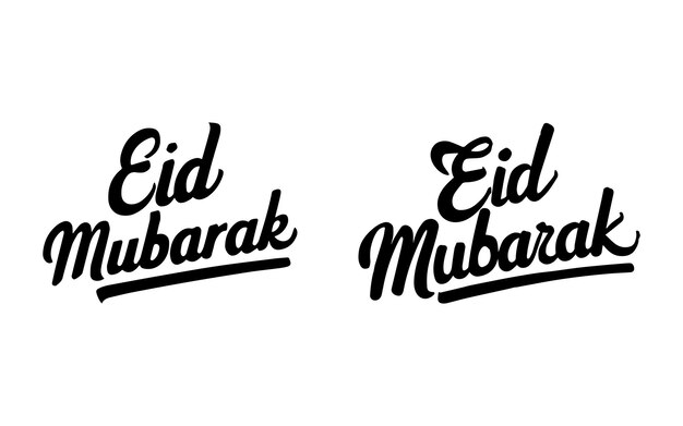 Eid Mubarak Typografie Vektordesign Eid Mubarik Schwarze Typografie auf weißem Hintergrund
