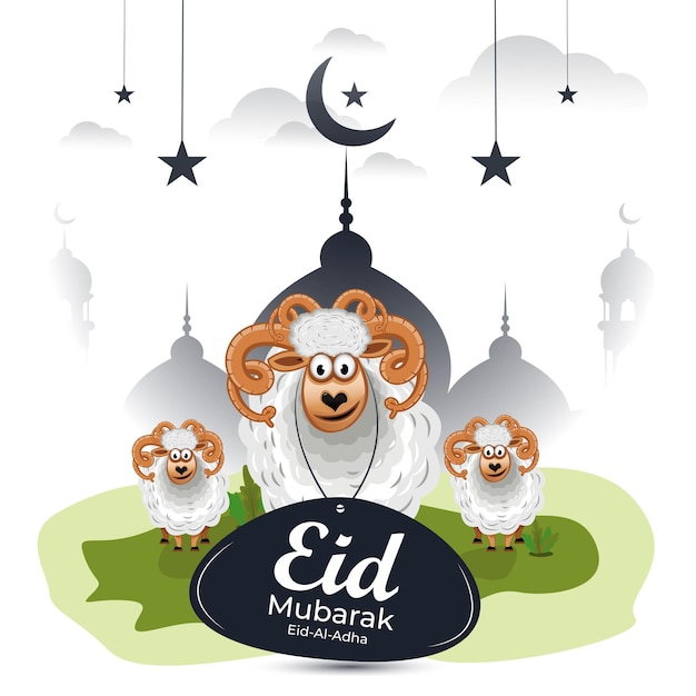 Vektor eid mubarak und eid ul adha social-media-banner-instagram-beitragsvorlage